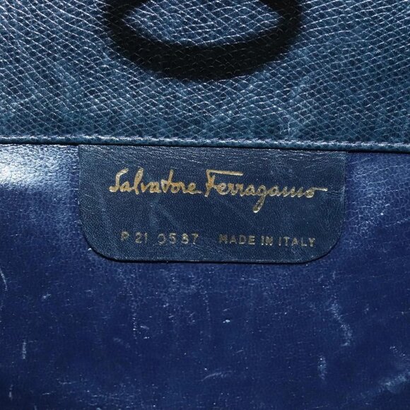 Salvatore Ferragamo Gancini Chain Shoulder Bag Leather Black Auth 105616 - Picture 10 of 16